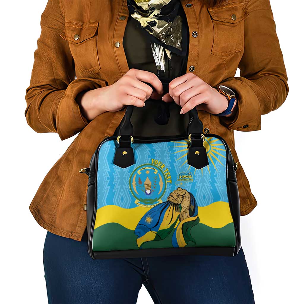 Personalized Rwanda Independence Day Shoulder Handbag Coat Of Arms Imigongo Pattern LT15