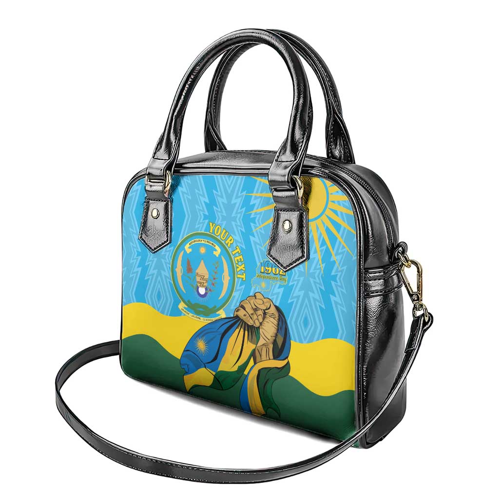 Personalized Rwanda Independence Day Shoulder Handbag Coat Of Arms Imigongo Pattern LT15