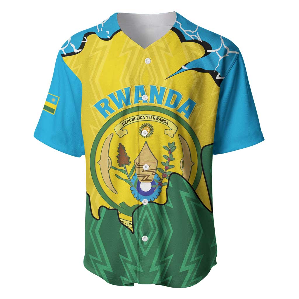 Personalized Jamhuri ya Rwanda Baseball Jersey Coat Of Arms Imigongo Pattern LT15