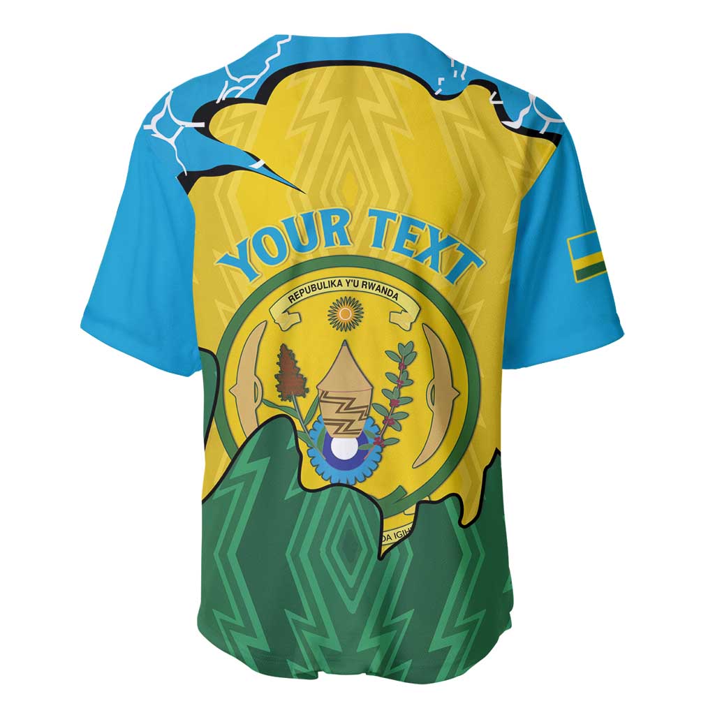Personalized Jamhuri ya Rwanda Baseball Jersey Coat Of Arms Imigongo Pattern LT15