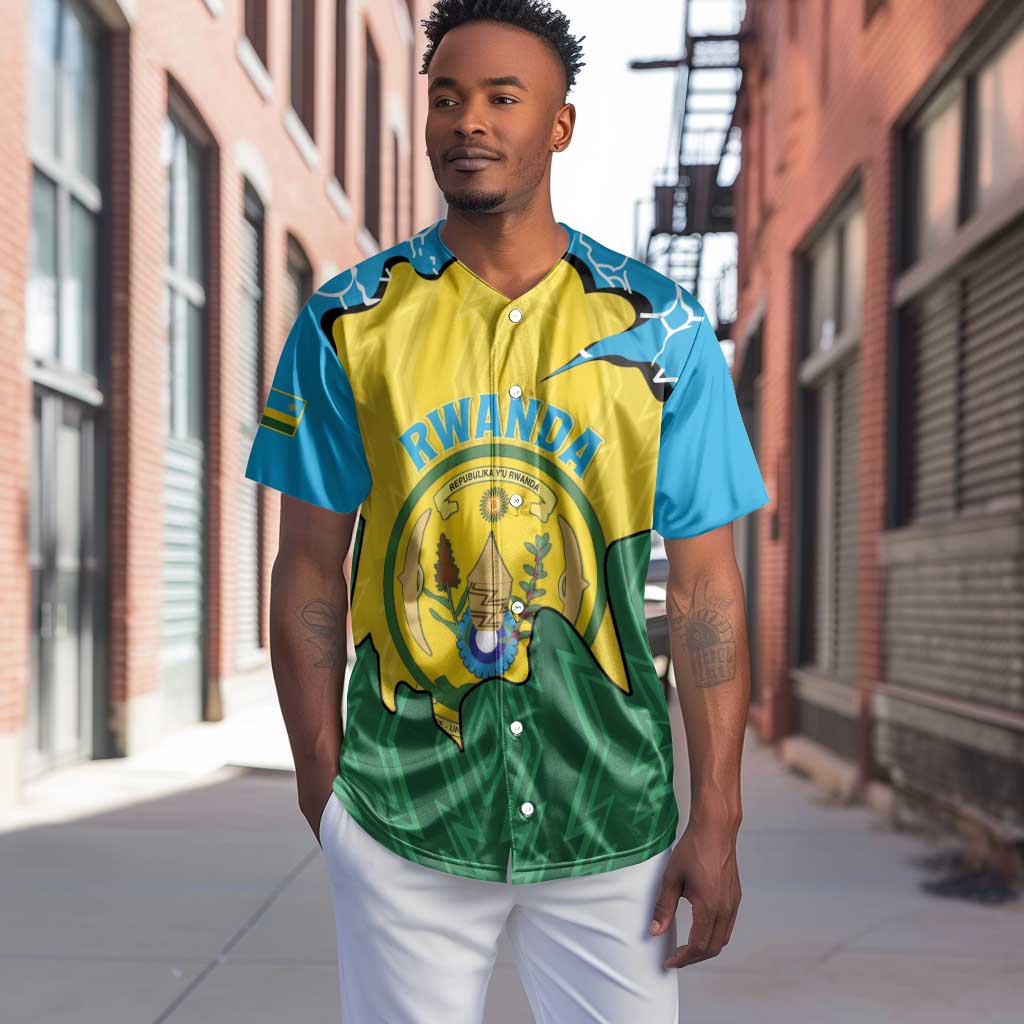 Personalized Jamhuri ya Rwanda Baseball Jersey Coat Of Arms Imigongo Pattern LT15