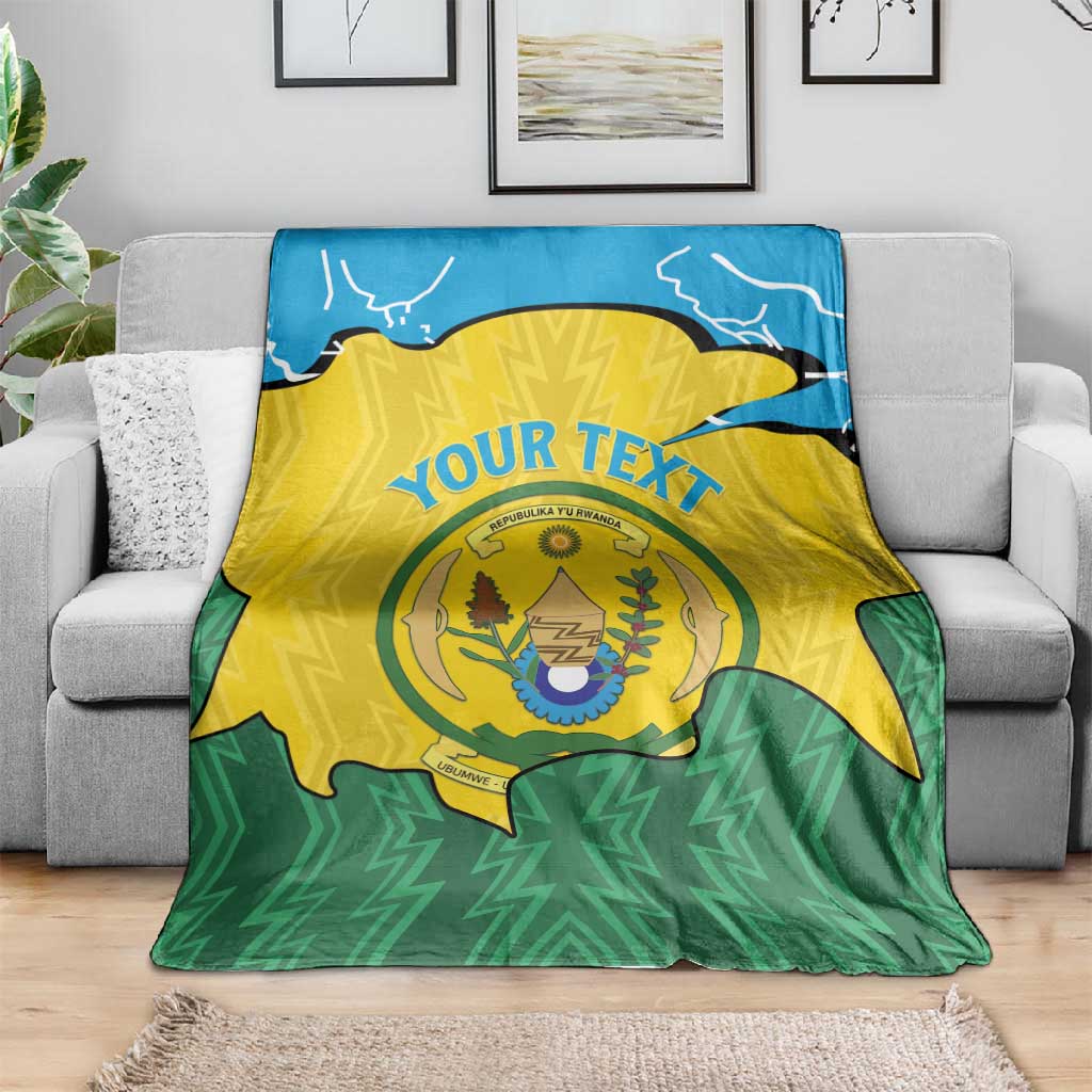 Personalized Jamhuri ya Rwanda Blanket Coat Of Arms Imigongo Pattern LT15