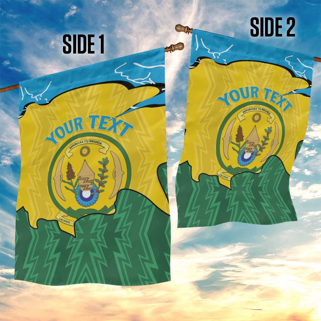 Personalized Jamhuri ya Rwanda Garden Flag Coat Of Arms Imigongo Pattern LT15
