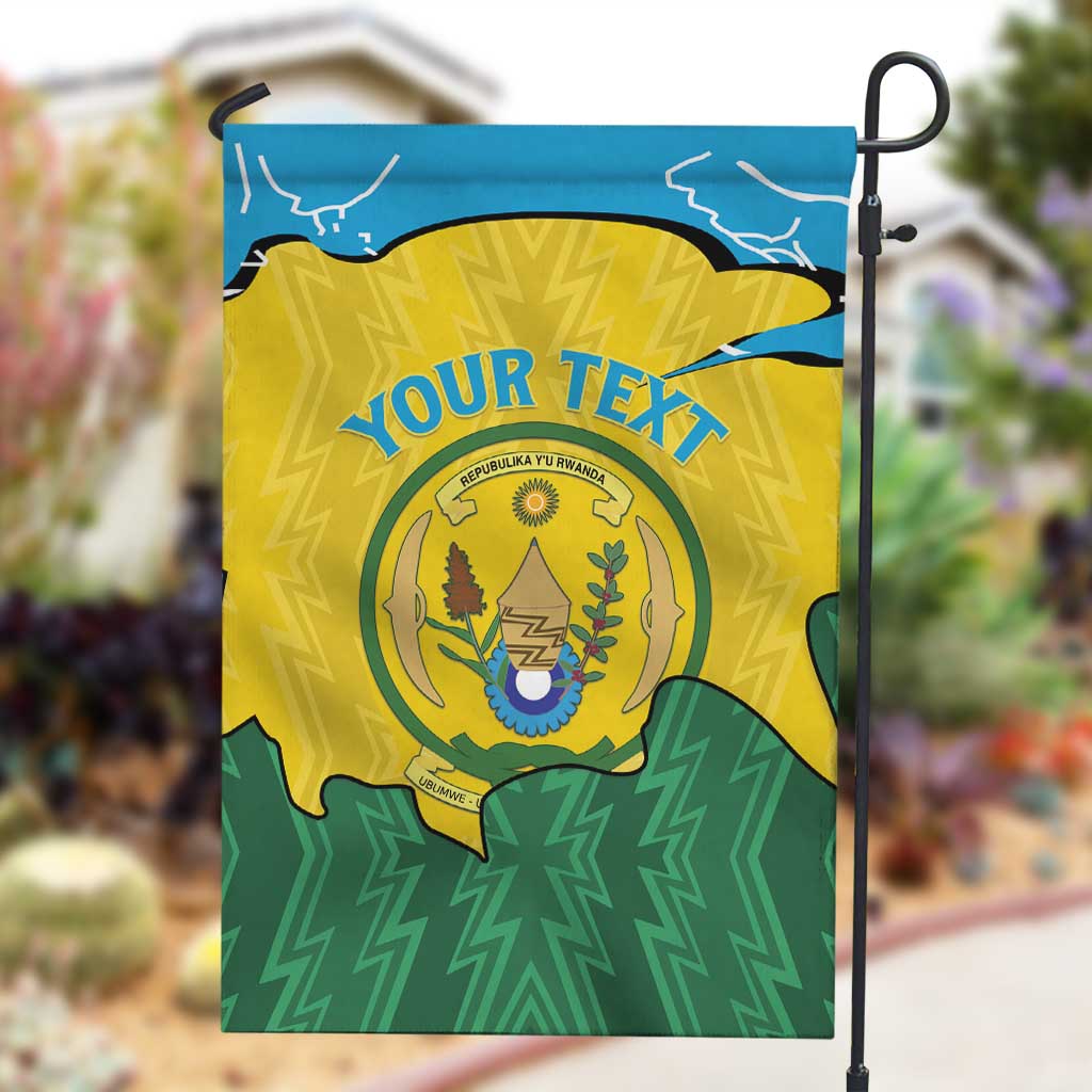 Personalized Jamhuri ya Rwanda Garden Flag Coat Of Arms Imigongo Pattern LT15