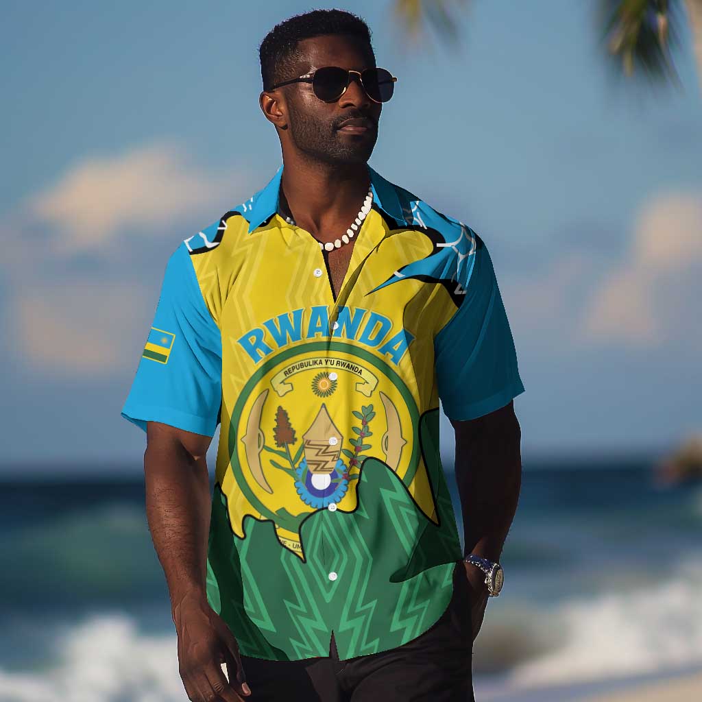 Personalized Jamhuri ya Rwanda Hawaiian Shirt Coat Of Arms Imigongo Pattern LT15