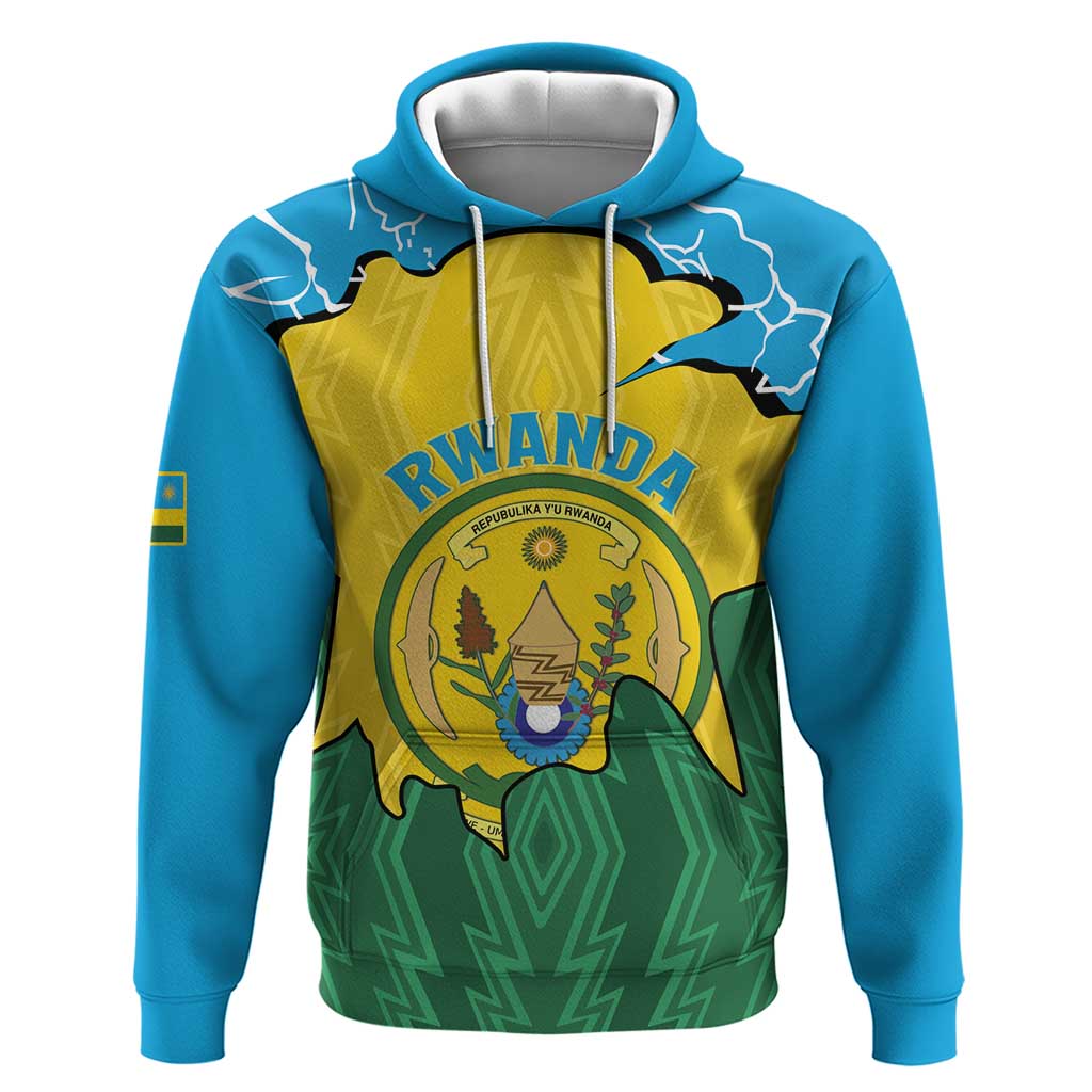 Personalized Rwanda Hoodie Coat Of Arms Imigongo Pattern - Sporty Style LT15