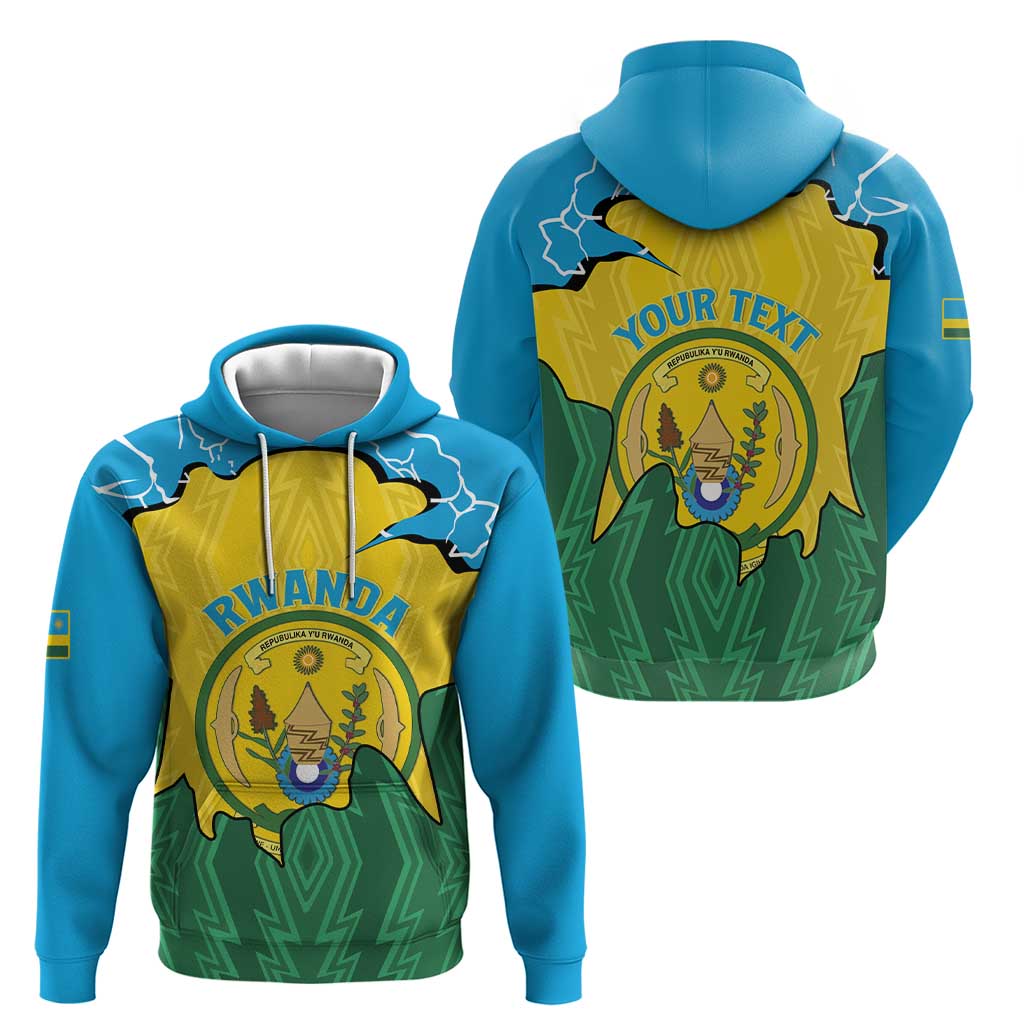 Personalized Rwanda Hoodie Coat Of Arms Imigongo Pattern - Sporty Style LT15