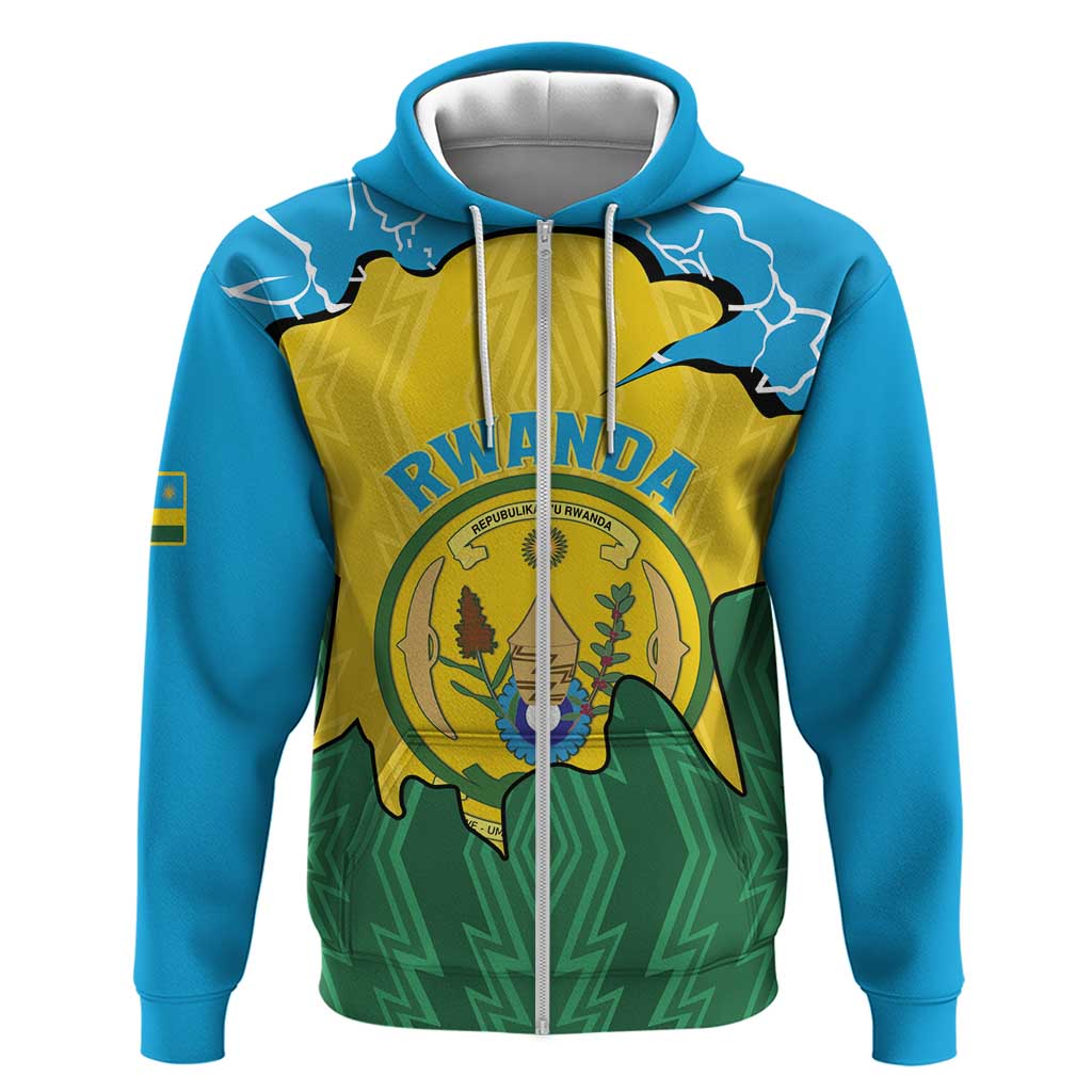 Personalized Rwanda Hoodie Coat Of Arms Imigongo Pattern - Sporty Style LT15