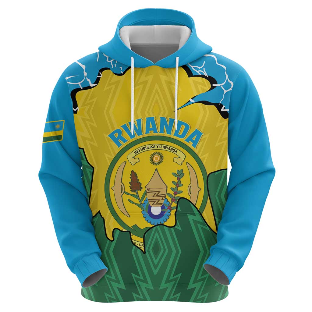 Personalized Rwanda Hoodie Coat Of Arms Imigongo Pattern - Sporty Style LT15