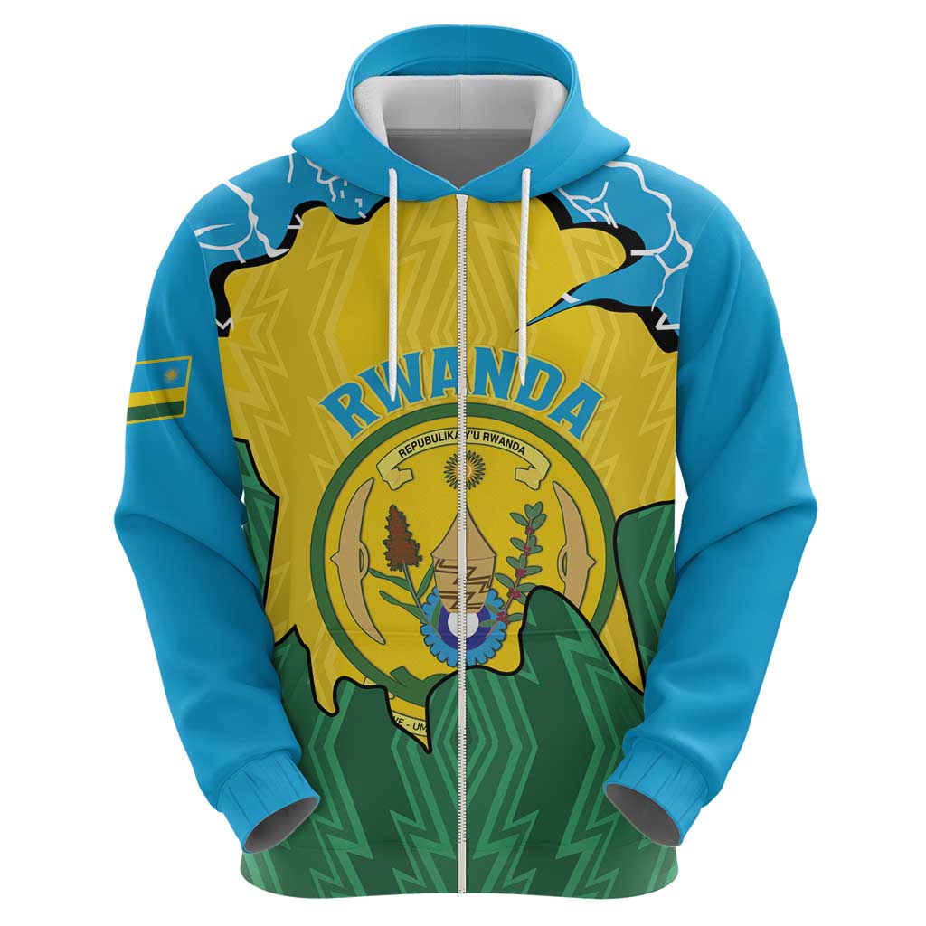Personalized Rwanda Hoodie Coat Of Arms Imigongo Pattern - Sporty Style LT15