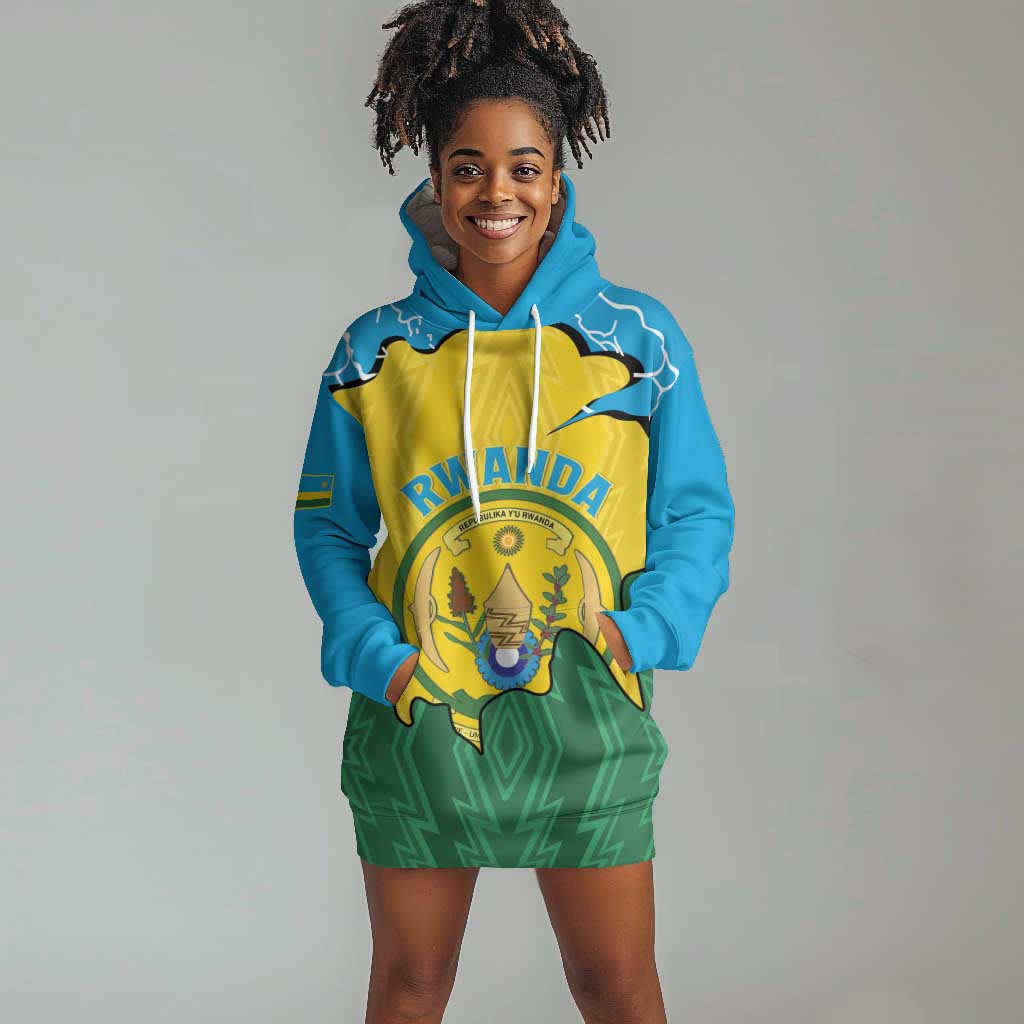 Personalized Jamhuri ya Rwanda Hoodie Dress Coat Of Arms Imigongo Pattern LT15