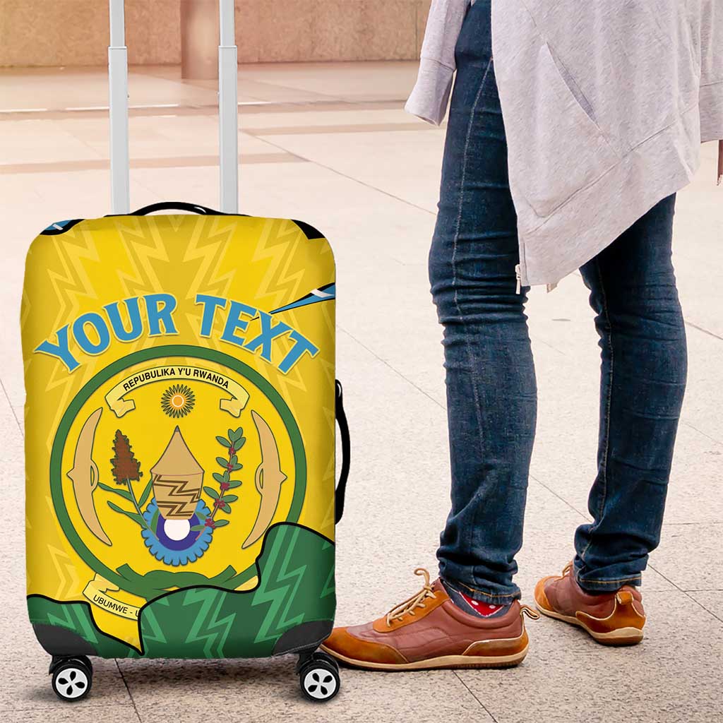 Personalized Rwanda Luggage Cover Coat Of Arms Imigongo Pattern - Sporty Style LT15