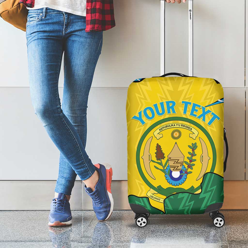 Personalized Rwanda Luggage Cover Coat Of Arms Imigongo Pattern - Sporty Style LT15