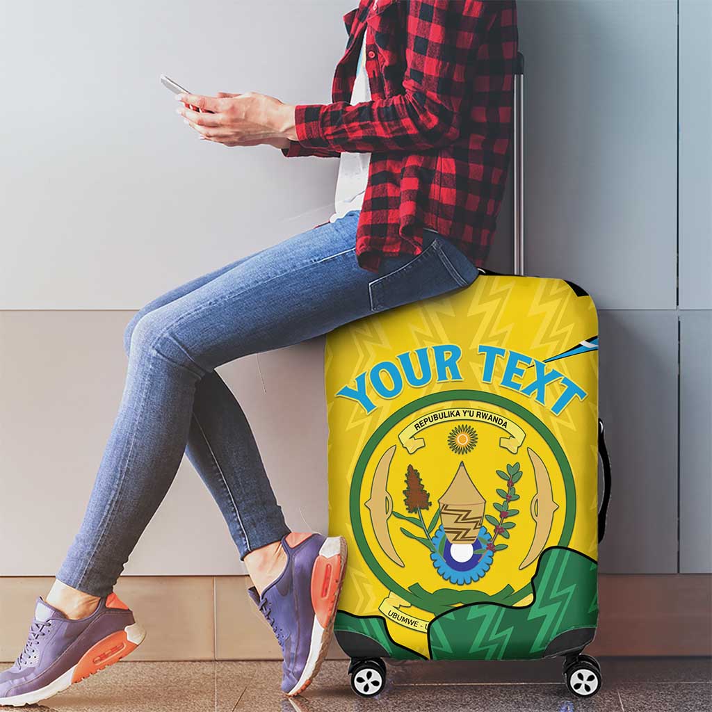 Personalized Rwanda Luggage Cover Coat Of Arms Imigongo Pattern - Sporty Style LT15