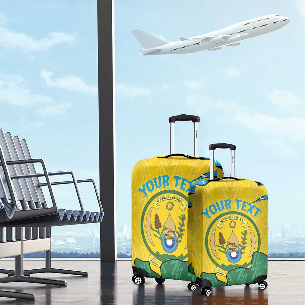 Personalized Rwanda Luggage Cover Coat Of Arms Imigongo Pattern - Sporty Style LT15