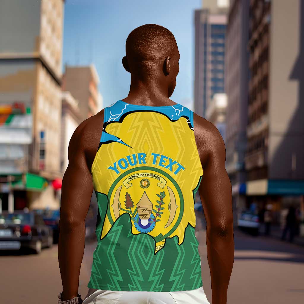 Personalized Jamhuri ya Rwanda Men Tank Top Coat Of Arms Imigongo Pattern LT15