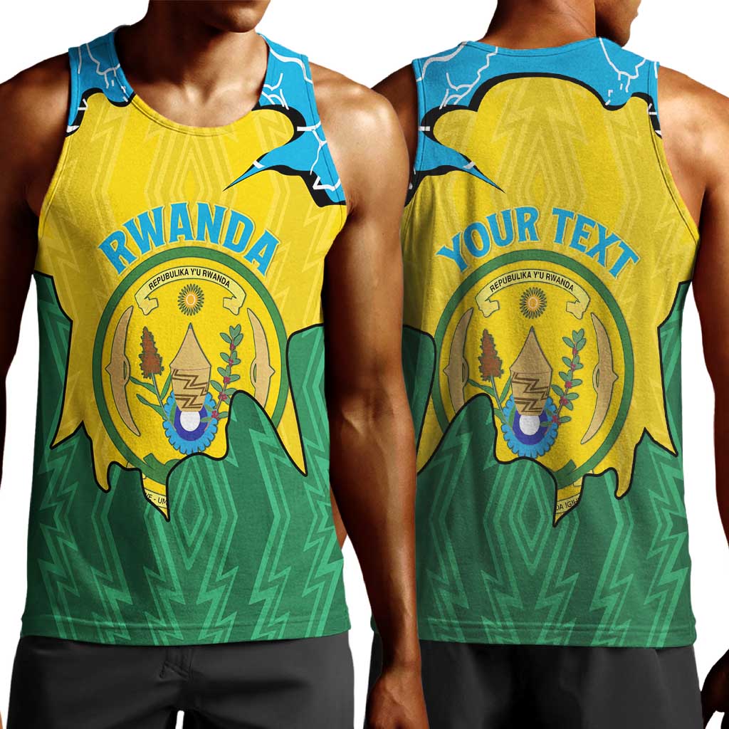 Personalized Jamhuri ya Rwanda Men Tank Top Coat Of Arms Imigongo Pattern LT15