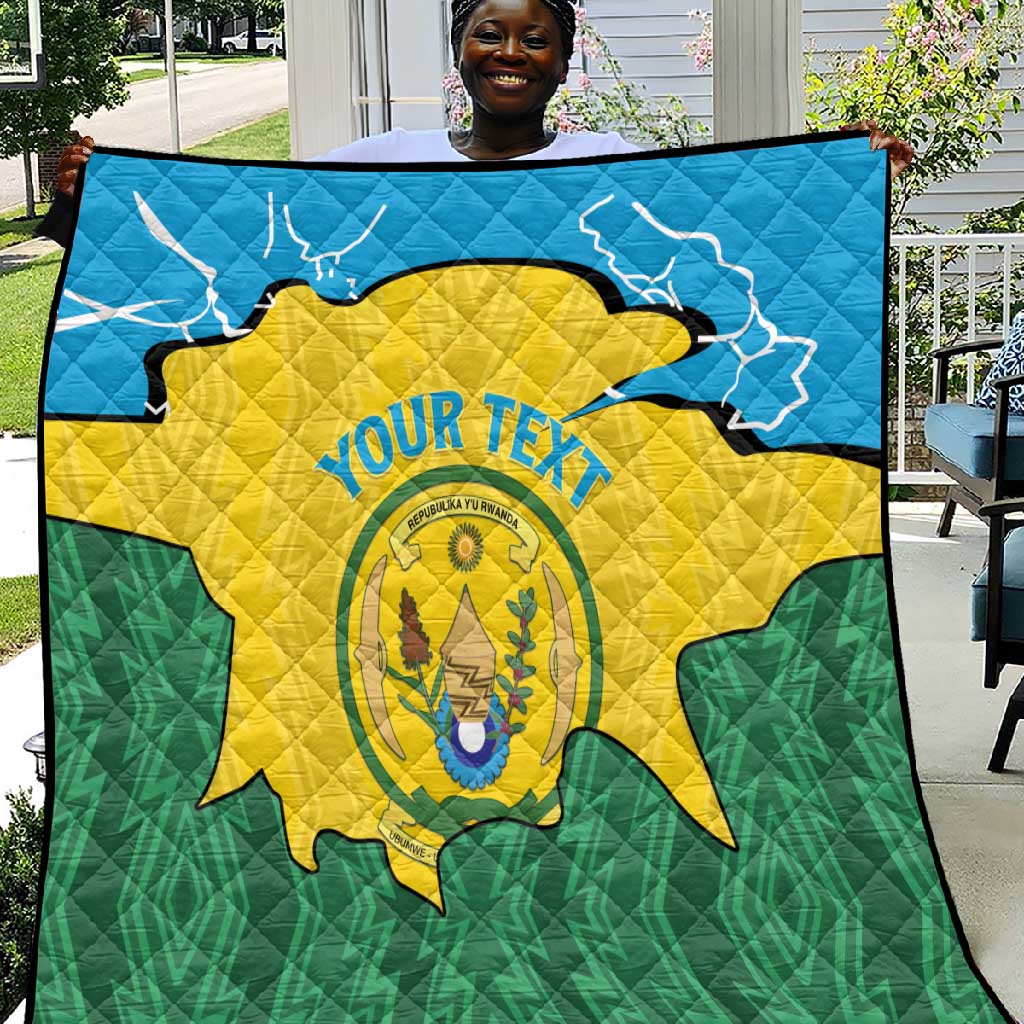 Personalized Jamhuri ya Rwanda Quilt Coat Of Arms Imigongo Pattern LT15