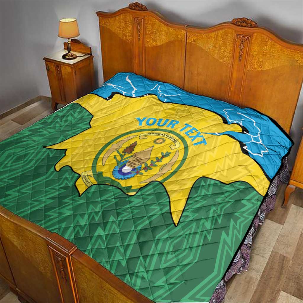 Personalized Jamhuri ya Rwanda Quilt Coat Of Arms Imigongo Pattern LT15