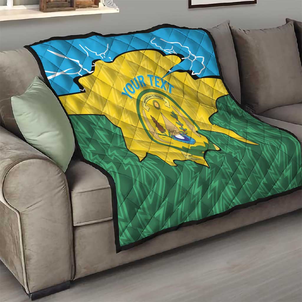 Personalized Jamhuri ya Rwanda Quilt Coat Of Arms Imigongo Pattern LT15