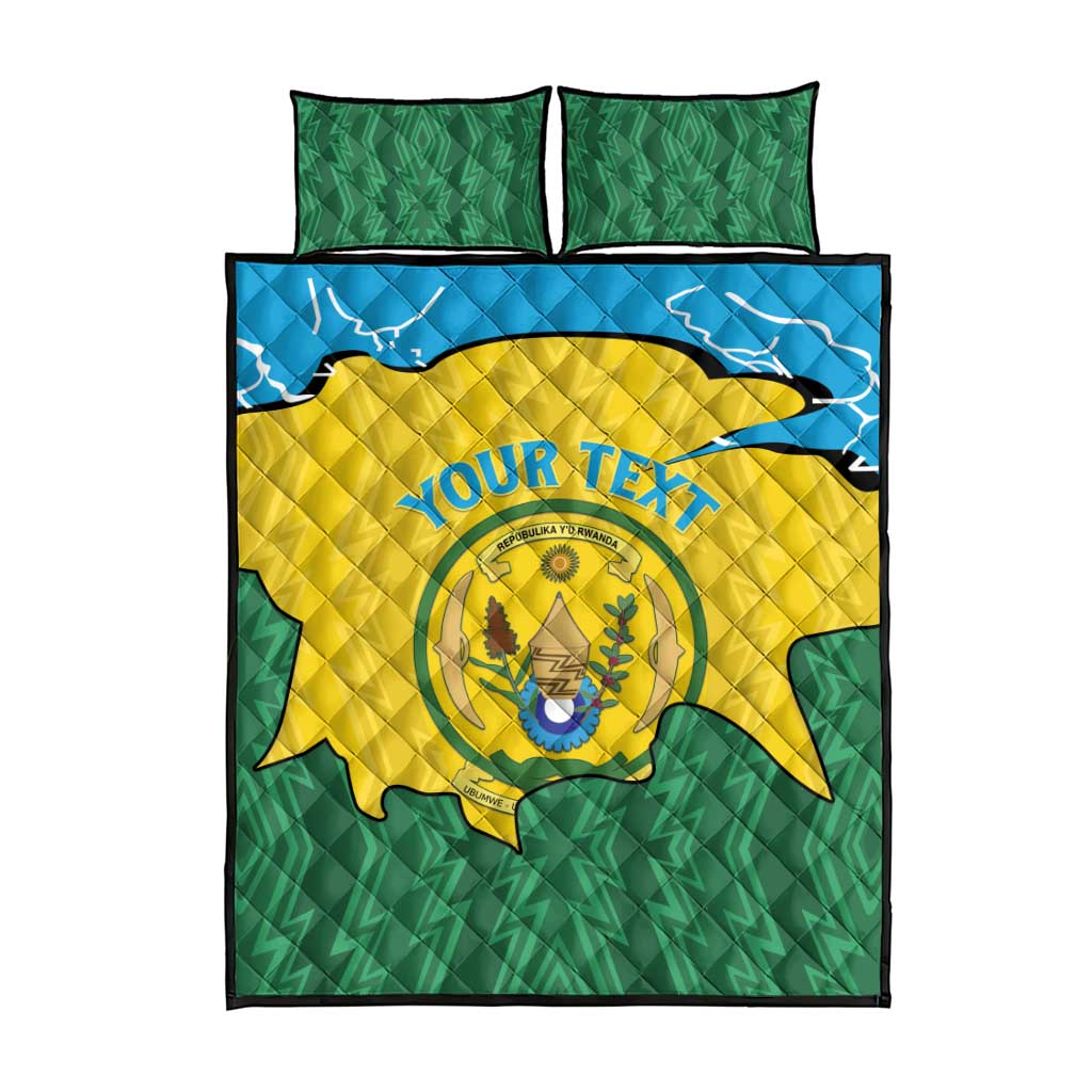 Personalized Jamhuri ya Rwanda Quilt Bed Set Coat Of Arms Imigongo Pattern LT15