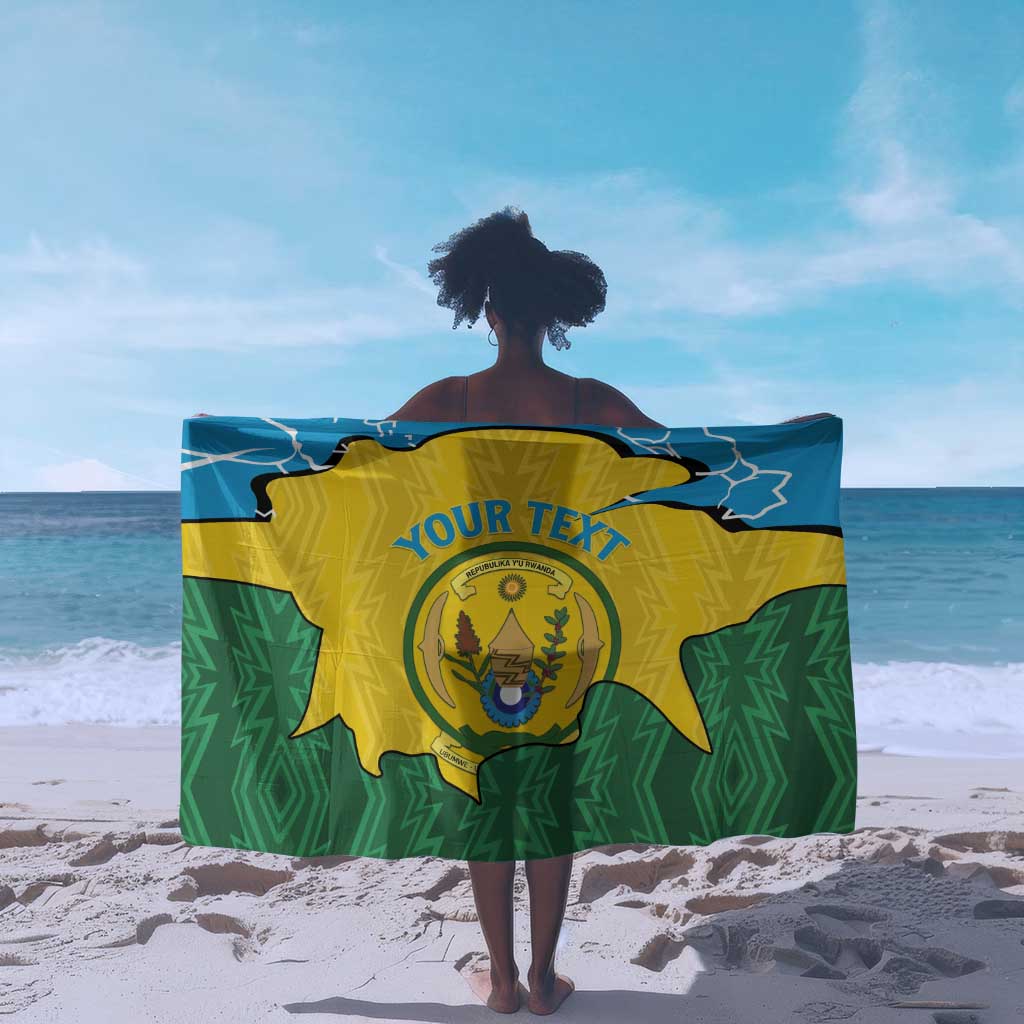 Personalized Jamhuri ya Rwanda Sarong Coat Of Arms Imigongo Pattern LT15