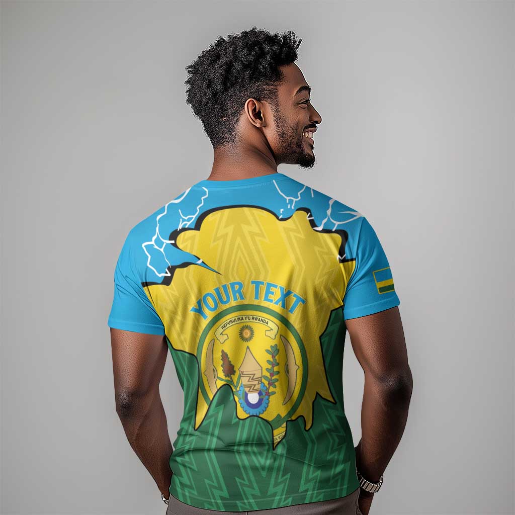 Personalized Jamhuri ya Rwanda T shirt Coat Of Arms Imigongo Pattern LT15