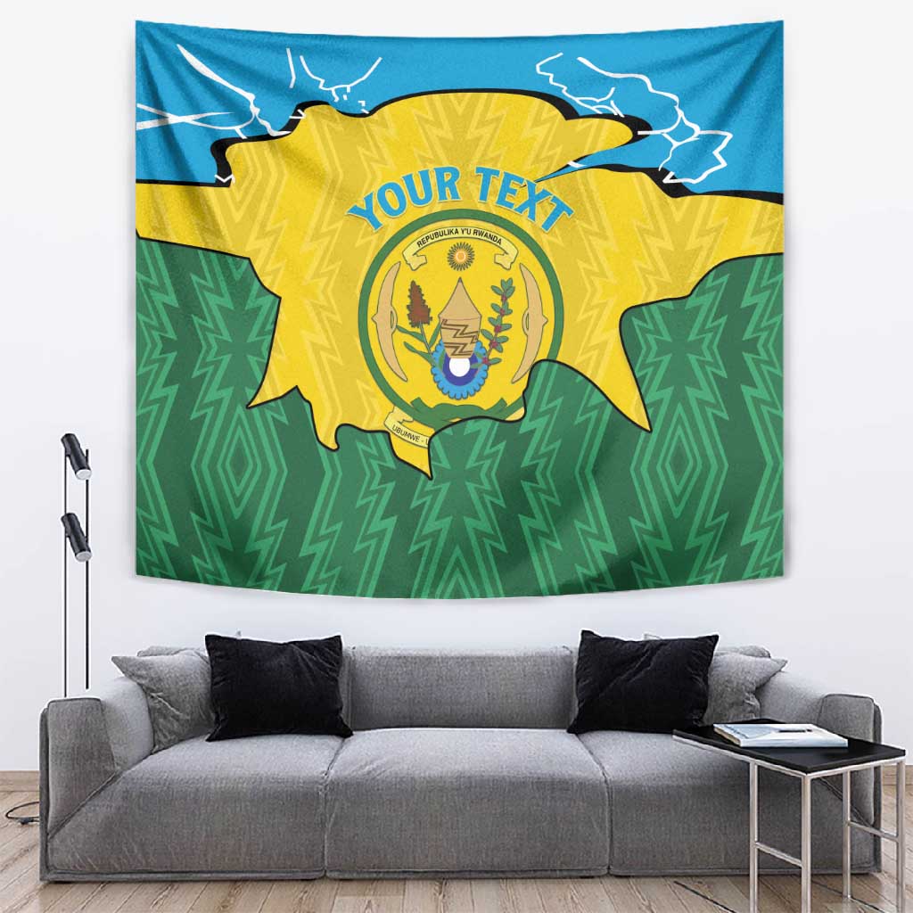 Personalized Jamhuri ya Rwanda Tapestry Coat Of Arms Imigongo Pattern LT15
