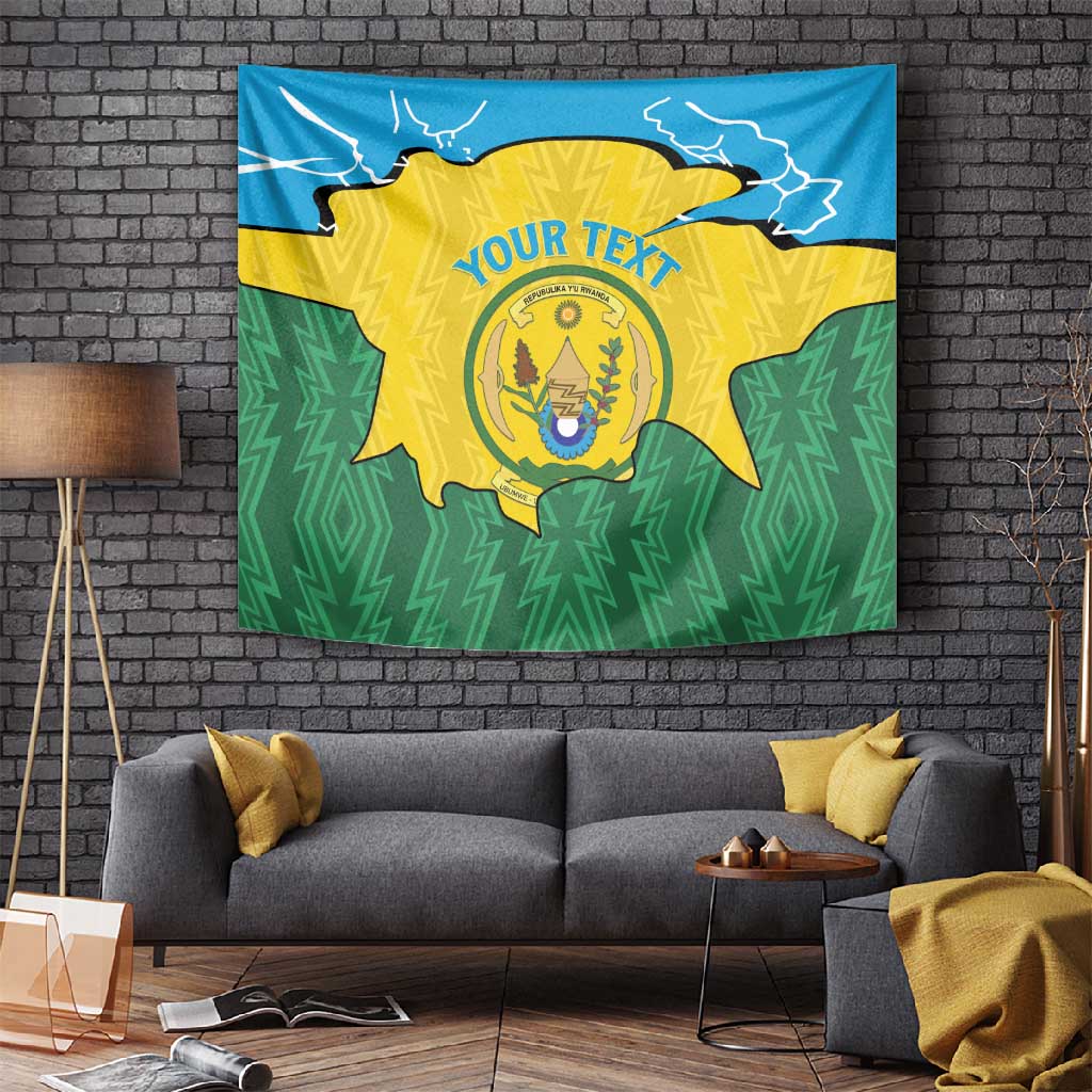 Personalized Jamhuri ya Rwanda Tapestry Coat Of Arms Imigongo Pattern LT15