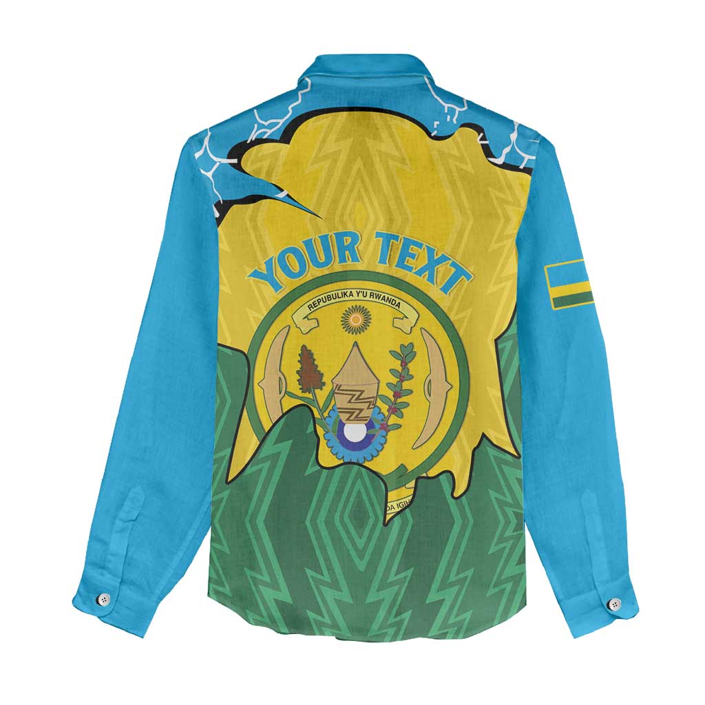 Personalized Jamhuri ya Rwanda Women Casual Shirt Coat Of Arms Imigongo Pattern LT15