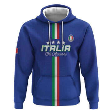 Custom Italy Football Hoodie Come On Gli Azzurri LT15