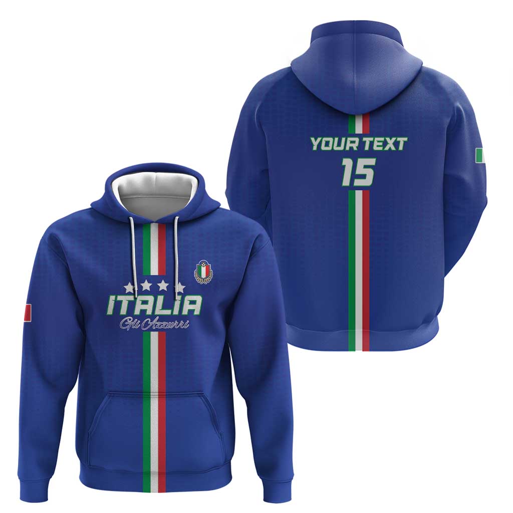 Custom Italy Football Hoodie Come On Gli Azzurri LT15