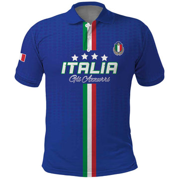 Custom Italy Football Polo Shirt Come On Gli Azzurri LT15