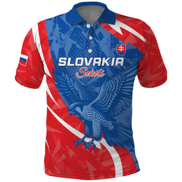 Custom Slovakia Football Polo Shirt Come On Sokoli LT15