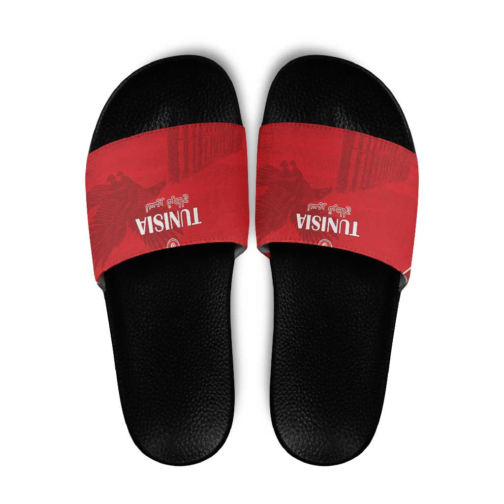 Tunisia Football Slide Sandals Red Eagles of Carthage LT15