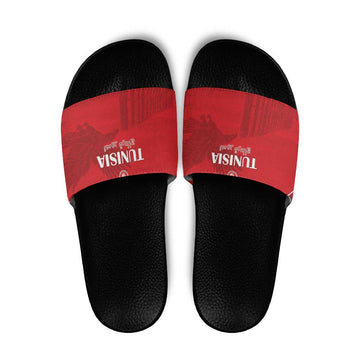Tunisia Football Slide Sandals Red Eagles of Carthage LT15