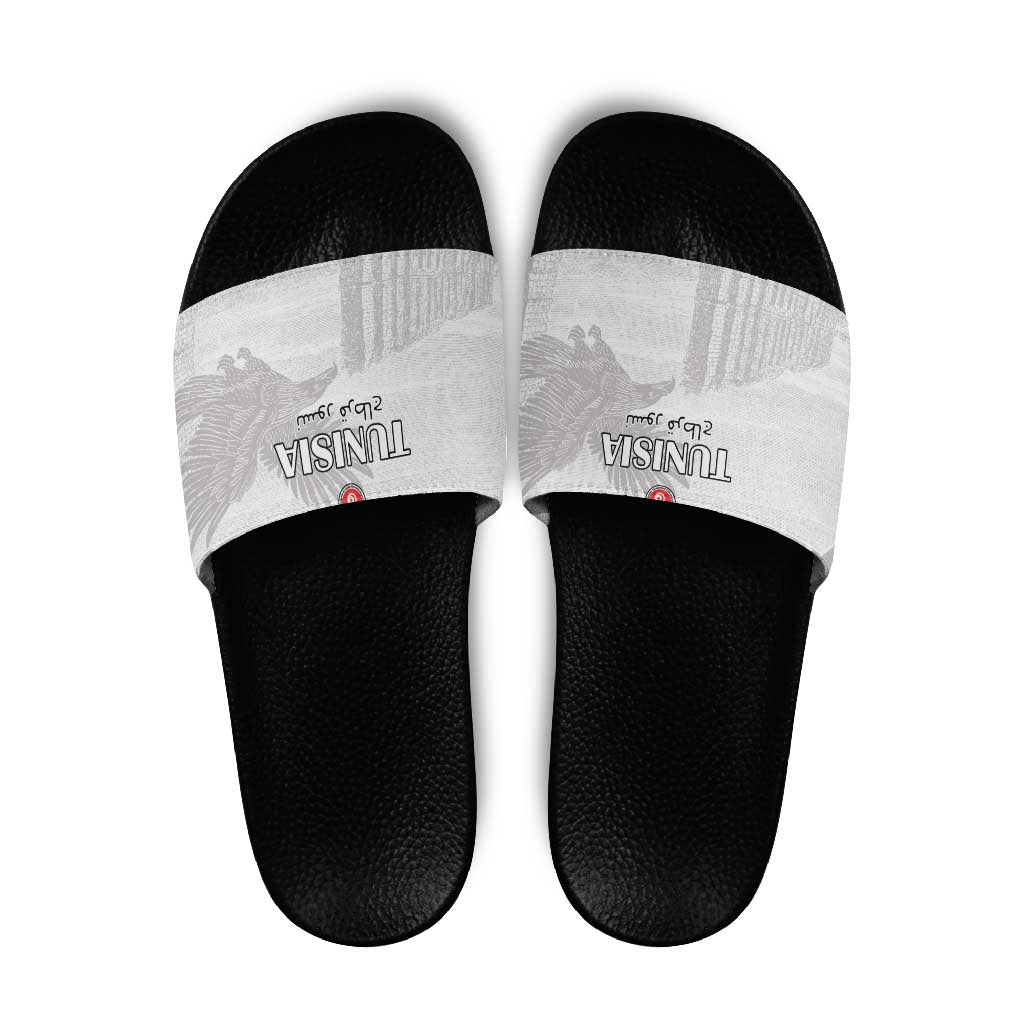 Tunisia Football Slide Sandals White Eagles of Carthage LT15