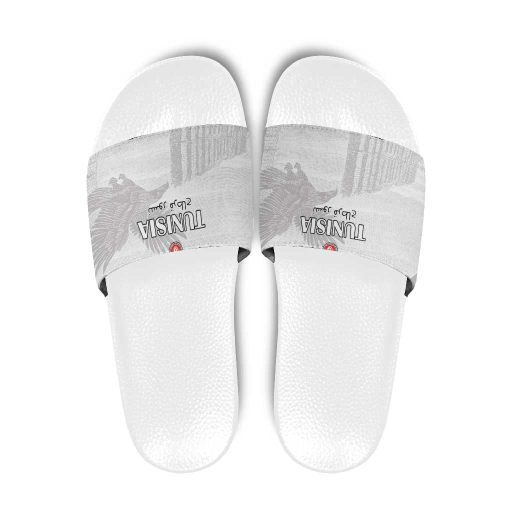 Tunisia Football Slide Sandals White Eagles of Carthage LT15