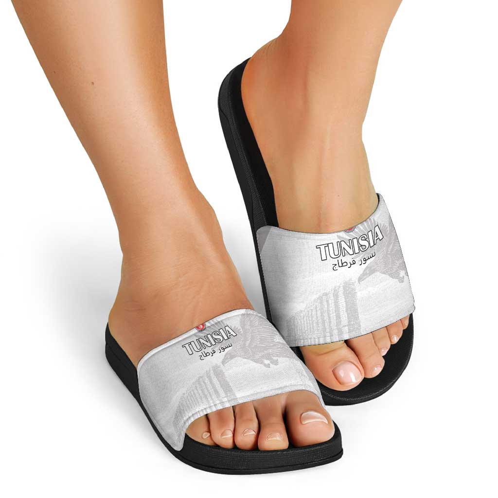 Tunisia Football Slide Sandals White Eagles of Carthage LT15