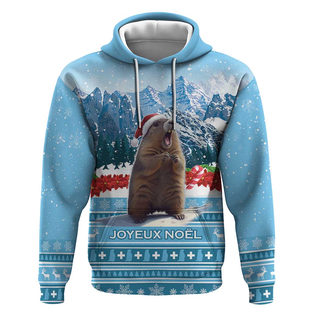 Switzerland Christmas Marmot Hoodie Joyeux Noel LT15
