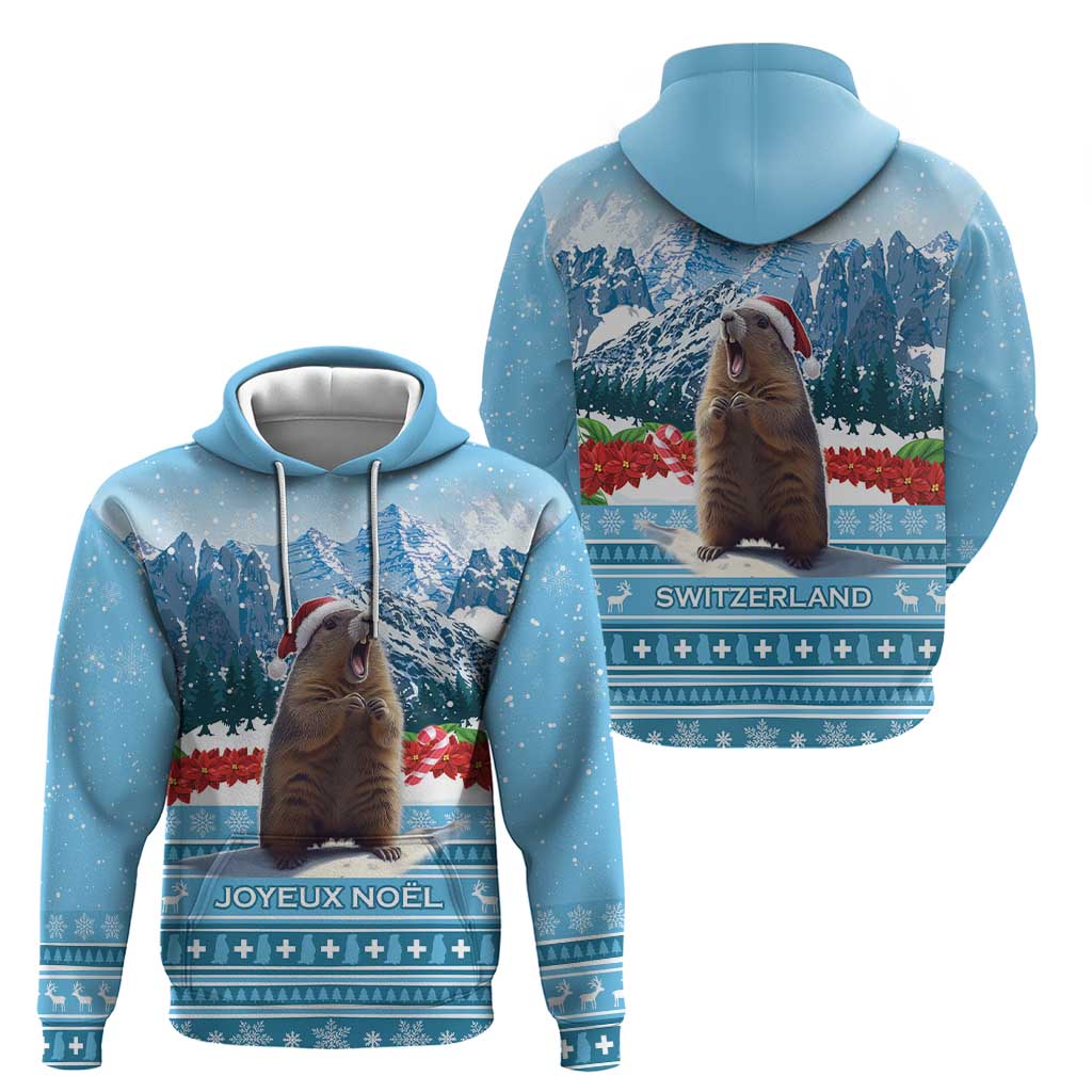 Switzerland Christmas Marmot Hoodie Joyeux Noel LT15