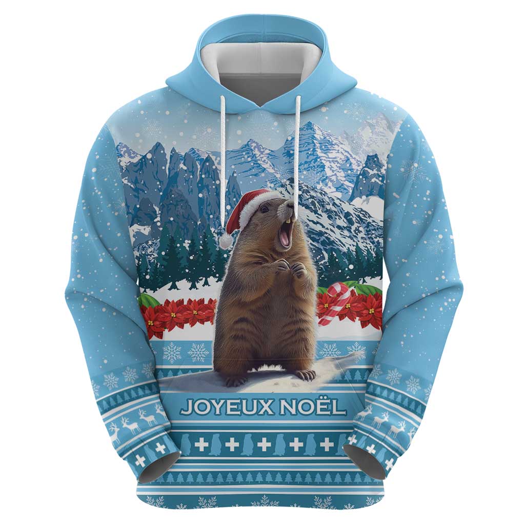 Switzerland Christmas Marmot Hoodie Joyeux Noel LT15