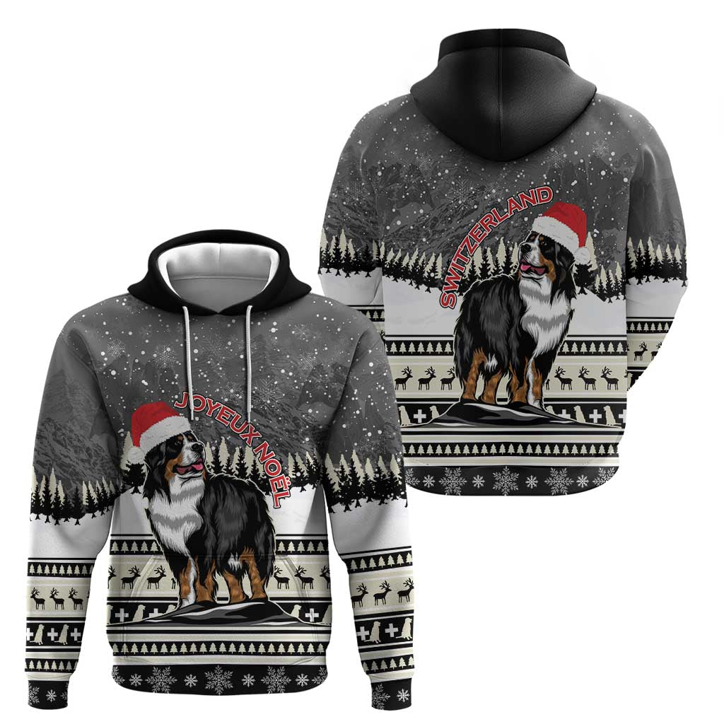 Switzerland Christmas Bernese Mountain Dog Hoodie Joyeux Noel LT15