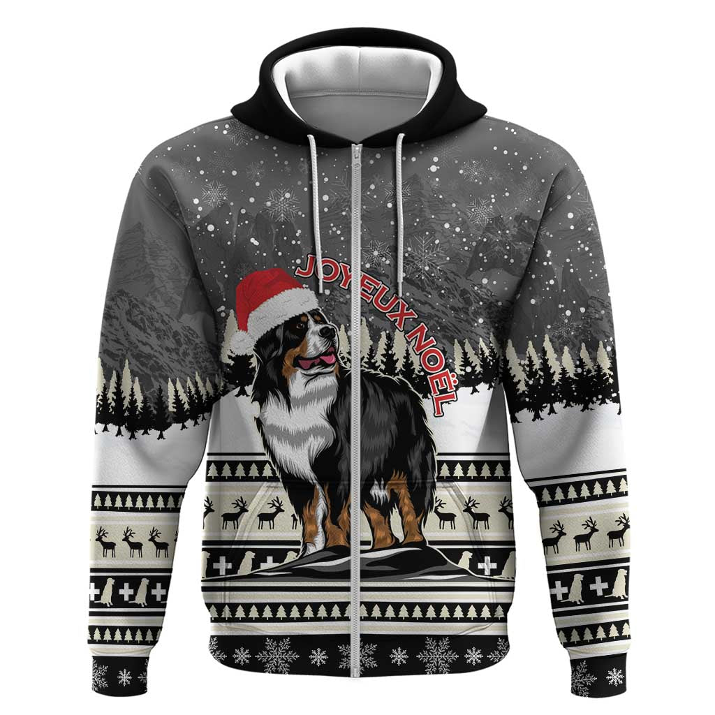 Switzerland Christmas Bernese Mountain Dog Hoodie Joyeux Noel LT15