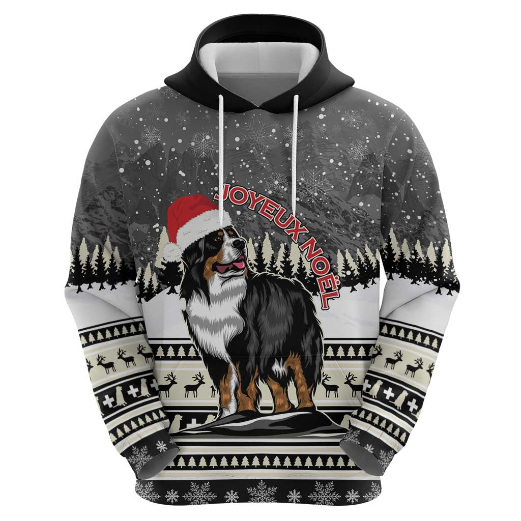 Switzerland Christmas Bernese Mountain Dog Hoodie Joyeux Noel LT15