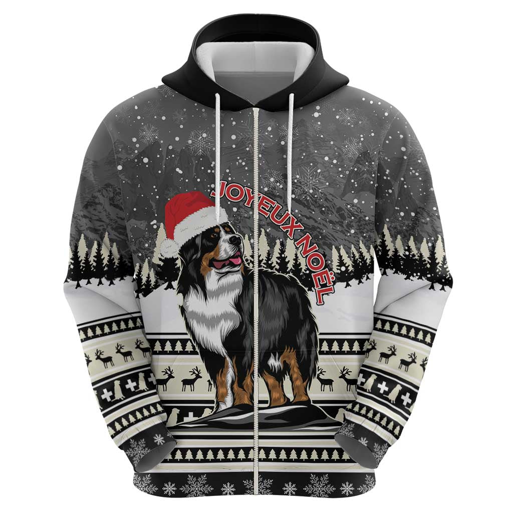 Switzerland Christmas Bernese Mountain Dog Hoodie Joyeux Noel LT15