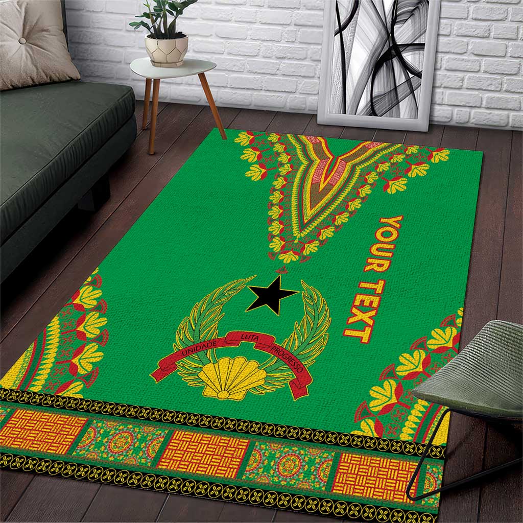 Personalised Afro Guinea Bissau Area Rug Dashiki With Coat Of Arms LT15