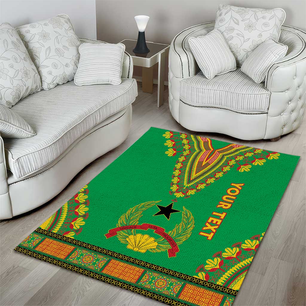 Personalised Afro Guinea Bissau Area Rug Dashiki With Coat Of Arms LT15