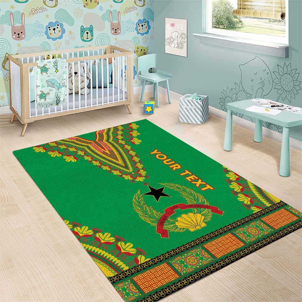Personalised Afro Guinea Bissau Area Rug Dashiki With Coat Of Arms LT15