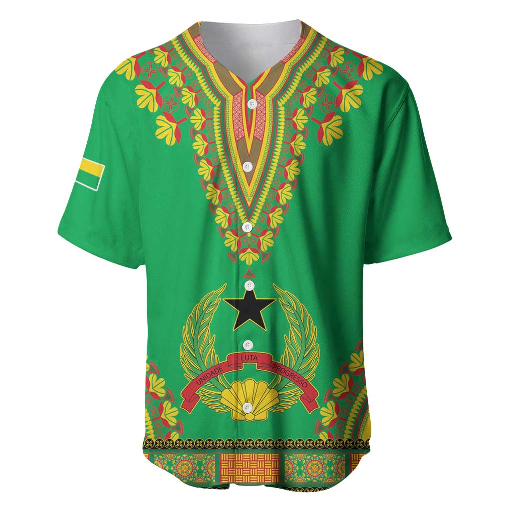 Personalised Afro Guinea Bissau Baseball Jersey Dashiki With Coat Of Arms LT15